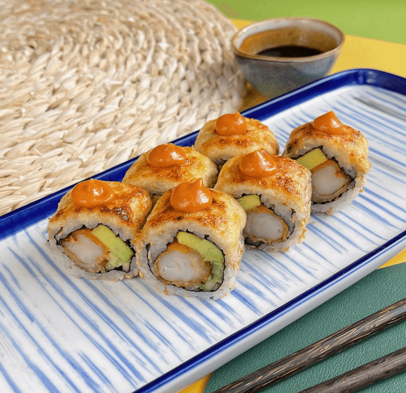 Запеченный ролл с креветкой Запеченный ролл с креветкой